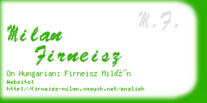 milan firneisz business card